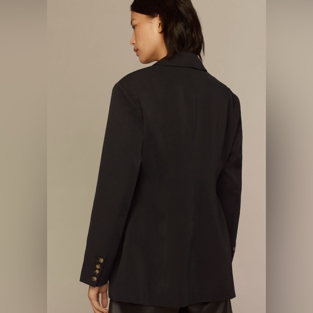 Anthropologie Blazer Fitted Button Down Black Jacket Business Casual Size 8 New - Picture 6 of 14